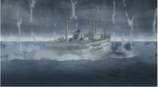그림 5. 태풍의 한가운데에 있는 여객선