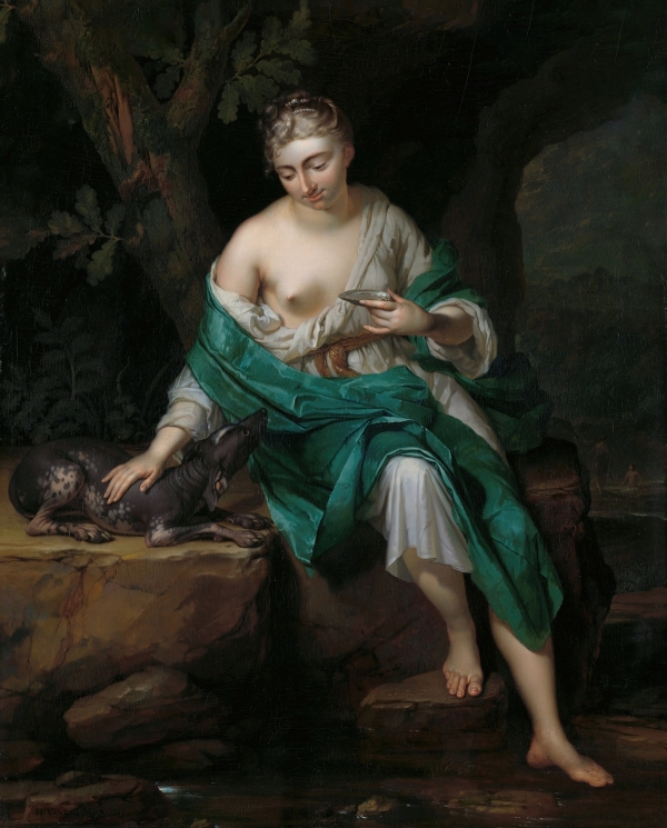 A woman with dog Herman van der Mijn (Dutch, 1684-1741)