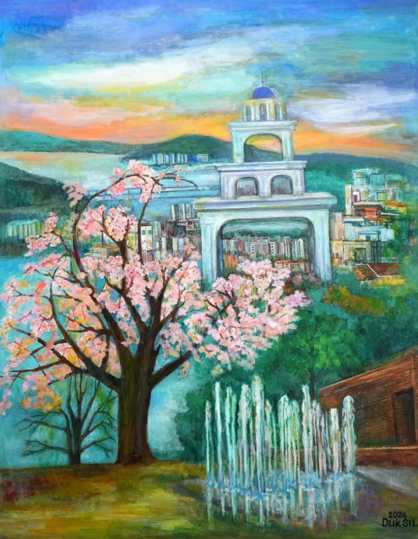 춘천의 저녁풍경, 재료/Oil on canvas, 72.7X90.9, 2024