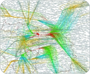 파리 지역의 교통 흐름 비주얼, 2005