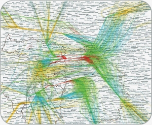 파리 지역의 교통 흐름 비주얼, 2005