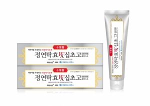 LG생활건강 자회사 해태htb는 치약처럼 사용하는 잇몸병 치료제 '정연탁효 알엑스 십초고 페이스트'를 출시했다.(사진제공=LG생건)
