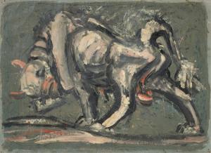 이중섭, 흰 소, 1950년대, 종이에 유채, 30.5x41.5cm
