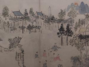 《탑동연첩》 〈탑동계회〉 서울역사박물관 1803년 7월 2일 무관 관원들이 순조의 장인 김조순(1765~1832)의 후원으로 자줏골(지금의 창신3동7번지)에서 연회를 가졌는데, 《탑동연첩》은 당시 연회의 장면을 그린 계회도 1폭과 연회의 취지를 알 수 있는 서문, 4편의 시 등으로 구성되어 있다〈탑동계회도〉&nbsp; &nbsp;이 그림의 중앙 상단에 우뚝 솟아 있는 백탑이 보인다. ⓒ김정희