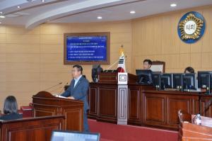 광양시의회가 포스코 광양제철소 직원의 막말 사태를 규탄하고 포스코 최정우 회장의 사과를 요구하고 있다. 2023.05.19. / 출처=광양시의회