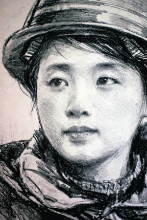 &lt;건설현장에 동원된 돌격대원 데생&gt;, 연대미상 - 리석남
