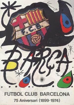 &lt;FC 바르셀로나 75주년 기념 포스터&gt;, 1974 - 후안 미로