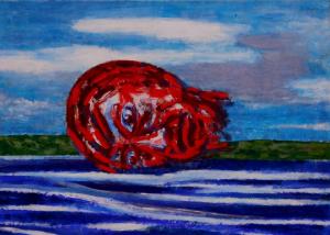 〈바다에 누워〉, 2012, 캔버스에 아크릴릭, 156.5×223cm.