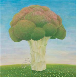 김인옥, 기다림, 한지에 채색, 120×120cm