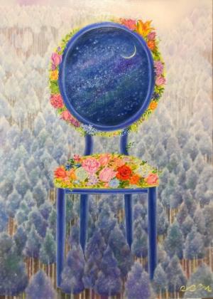 ‘은유의 숲–달’, 65x91mm, Oil on Canvas, 2017