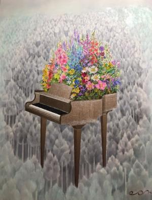 ‘은유의 숲-은빛 소나타’, 73x91mm, Oil on Canvas, 2018