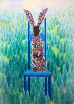 ‘은유의 숲–토끼’, 65x91mm, Oil on Canvas, 2018
