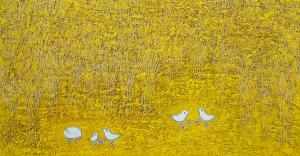 Dreaming226090 70x130cm mixed media on canvas 2022