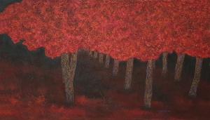 Tree-Conversation1 97.0x162.2cm Mixed media on canvas 2010