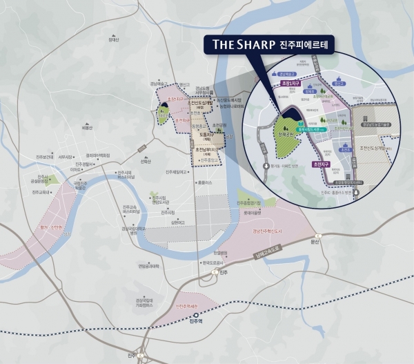 포스코건설 '더샵 진주피에르테' 광역위치도 / 출처=포스코건설