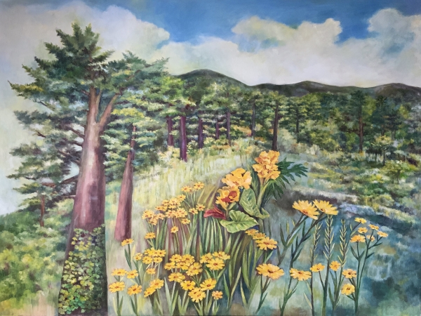 가평잣향기 푸른숲의 자유, 116.8x91, Oil on canvas, 2021